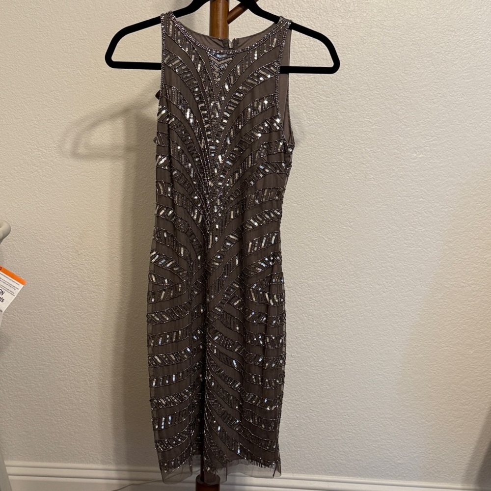 Adrianna Papell Elegant Sequin Embellished Dress Size 2